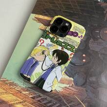 Ouran High School Poster  Phone Case, Compatible With IPhone 11/12/13/14/15/16 /17Pro Max, Shockproof, Creative Handpainted Design, Gift For Girlfriend Waterproof Anti-Fall Scratch Resistant - Brown - View 3