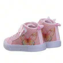 Girls' Butterfly High-Top Sneakers With Colorful LED Lights - New Release - Baby Pink - View 4