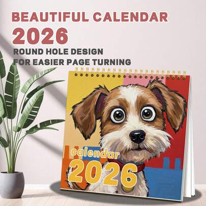 1 pieza Calendario planificador del Tigre 2026 con páginas de planificación mensual, organizador de escritorio que abarca de enero de 2026 a diciembre de 2026, adecuado para la escuela, la oficina, el hogar y talla grande