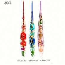 3pcs Floral Pattern Transparent Multicolor Crochet Hook Set, Comfortable Grip, Suitable For DIY Knitting Supplies, Sweaters, Hats And Other Handmade Knitting Projects, Perfect Christmas Gift, Gift For Mom - Multicolor - View 14