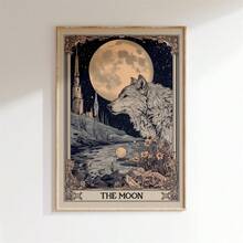 1 Peça Pôster de Baralho de Tarô Sem Moldura com Estrelas, O Sol e A Lua. Presente Ideal para Quartos, Salas de Estar, Corredores, Arte de Parede, Decorações de Parede, Decorações de Inverno, Decorações de Quarto e Presentes de Aniversário. - Multicolorido - Visão 4
