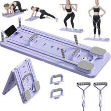 10 In 1 Multi-Functional Ab Exercise Board, Home Pilates Reformer, Abs Workout Equipment For Abdominal & Core Strength Training, Exercise Board For Home Gym Fitness,Foldable, Lightweight And Efficient - 紫色 - 查看 1