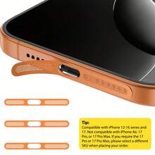 ZYONS 3件装金属扬声器防尘网罩，兼容 17 Pro Max/17 Air/16 Pro Max/16/15/14/13/12系列，耐用金属材质，可选颜色：黑色/银色/宇宙橙/金色/绿色/红色/蓝色/紫色/沙漠钛色 - 3pcs - 查看 24