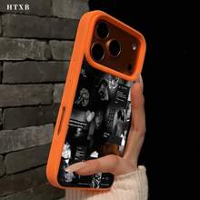 Butterfly English word for Man woman patterned Simulated leather anti slip and anti fall TPU phone case, Designed to Fit for  models 17, 16, 15, 14, 13, 12, 11, X, XS, And others. Christmas and Thanksgiving gifts for friends and family., - オレンジ - チェックする 3