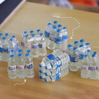 5 st/10 st/20 st 1:12 Resin Mini Simulering Mineralvattenflaska Modell - Dockhus Miniatyr Presentleksaker - Dekorativa tillbehör och ornament (Slumpmässig stil)