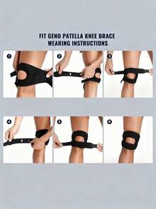 1 件可调节弹性髌骨护膝，用于缓解膝盖不适，膝盖压缩套护膝，男女健身护膝，适用于篮球、网球、健身、跑步，膝盖以上 10 厘米/4 英寸，周长：30-56 厘米/12-22 英寸，黑色/灰色健身配件护膝 - 彩色 - 查看 12