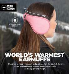 Warm Winter Ear Muffs For Men Women, Earmuffs Behind The Head, Fleece Ear Warmers, Ear Covers For Cold Weather,26339480 - 玫紅色 - 查看 2
