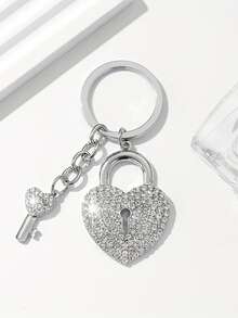 Fashionable Luxury Rhinestone Lock Pendant Keychain Suitable For Women's Daily Wear And Decoration Phone Accessories Gifts For Women Personalised Gifts Funny Gifts Phone Charm - Multicolor - View 7