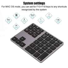 Teclado numérico inalámbrico BT308 para portátil, recargable con Bluetooth 5.0, ultradelgado, de 35 teclas para introducir datos. - Gris - Ver 4