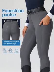 ROYALS MATTINI 女式马术马裤，全座硅胶防滑耐用马裤，带口袋，速干，适合骑马运动