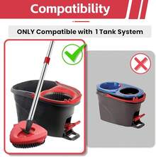 Spin Mop Mop Compatible With O Cedar 1 System, 2 Microfiber Mop Heads Replacements, 58 Mop Replace Handle, 1 Scrub Brush Attachment And 1 Mop Base Ocedar EasyWring Spin Mop - L-5 - Xem 2