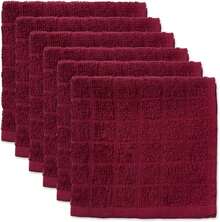 Basic Terry Solid Windowpane Dishcloth Set, 12x12, Red, 6 Piece, 2025 - Wine - View 4