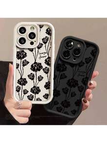 Capinha Capa de Silicone Padrão de rosas Anti queda e Macia para I PHO N E XR 11 12 13 14 15 16 PRO MAX 14 15 16 PLUS REDMI A2 A3 8 9A 10C 12 13 14C  11 12 LITE POCO F3 F5 M3 M4 PRO X3 X5 X6 NOTE 8 9 11 12 13 14 PRO Galaxy A03 A04 A05 A10 A11 A12 A13 A14 A15 A20 A23 A32 A34 A35 A50 A51 A52 A54 A55 A71 A72 M34 S20 FE S21 FE S22 ULTRA S23 FE S23 ULTRA S24 ULTRA S24 PLUS MOTO E13 G04 G24 E14 G14 G22 G30 G10 G20 G34 G53 G54 G84 - J1 - Visão 5