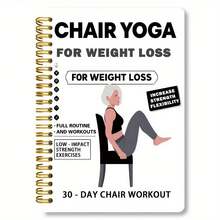 30-Day Chair Yoga Weight Loss Spiral Notebook With Exercise Guide - 15-Minute Daily Routine, Includes Chair Yoga Poses, Progress Tracking, Strength And Flexibility Exercises, Suitable For Seniors And Beginners, Home Fitness Plan, Size 5.5x8.3inch 30-Day Chair Yoga Plan, 15-Minute Exercises Each Time, Improve Balance, Strength, And Flexibility, Perfect For Weight Loss And Chair Yoga Practice - Trắng - Xem 6