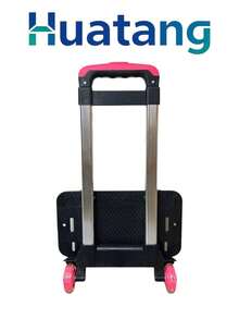 HuaTang Carrito para Mochila Escolar con 2 Llantitas  Y 3 Posiciones Ajustable Plegable - Rosa - Ver 7