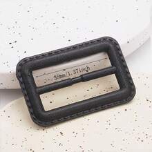 10pcs/Set Japanese Style Buckle, High-End Coat/Jacket Rectangular Waist Belt Buckle, Faux Leather 3-Prong Adjustable Buckle, Black & Coffee, All Season