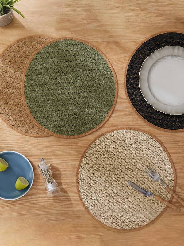 1 Stück/4 Stücke/6 Stücke runde 15-Zoll-Tischsets aus Papier, Untersetzer, mehrfarbige Optionen, waschbare, hitzebeständige Tischsets, geeignet für Hochzeiten, Feiern, den täglichen Gebrauch zu Hause, Picknicks, Geburtstagsfeiern, Mahlzeiten im Freien, Halloween-Partys, Valentinstag, Weihnachtsgeschenke