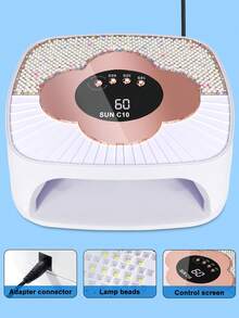 圣诞节和情人节礼物：UV LED 美甲灯 SUN C10，67 颗红外感应灯珠，4 种定时设置，沙龙级美甲固化灯 - 白色 - 美規A型插(110-127V) - 查看 8