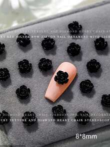 150pcs Camellia Nail Art Decorations, 3D Holographic Watercolor Rose, White Rose, Assorted Sizes Flower Nail Art Accessories Nails - Multicolor - View 10