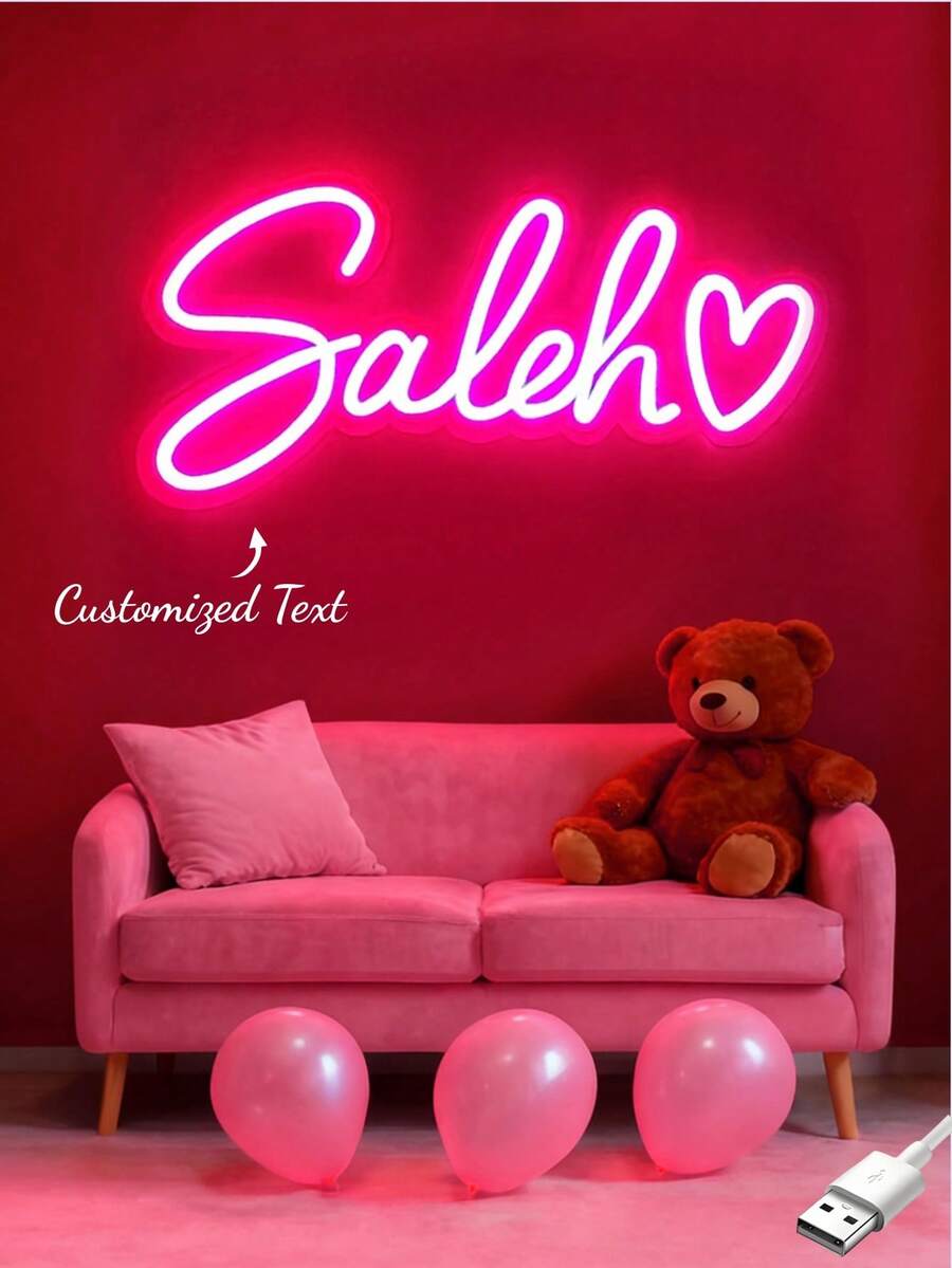 Luce al neon a LED personalizzabile e dimmerabile, decorazione per la stanza, insegna al neon personalizzata per matrimoni, regalo di San Valentino, luce al neon per vacanze, decorazione per la casa, sfondo per matrimoni, alimentata tramite USB, vita lenta, artigianato personalizzato, rinnovo della casa, vita domestica, crea il tuo spazio, souvenir, riutilizzabile, carino, alta qualità, gala urbana, decorazione di moda, amore eterno