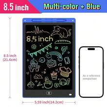 Tableta de escritura LCD de 8 pulgadas, tableta de dibujo Digital, almohadillas de escritura a mano, tablero electrónico portátil para garabatear para niños - Azul - Ver 2