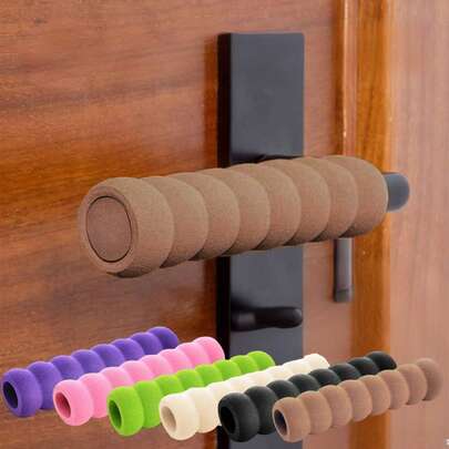 6pcs Anti-Static And Anti-Collision Thickened Spiral Baby Door Handle Anti-Collision Cover For Children's Safety