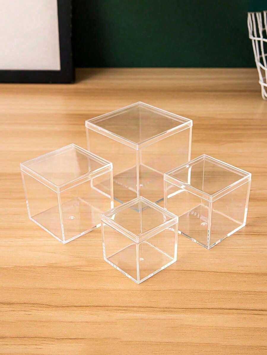 Hộp nhựa vuông trong suốt có nắp đậy và đáy, chất liệu acrylic, thích hợp để đựng trang sức, mỹ phẩm, tượng nhỏ, cũng có thể dùng làm hộp kẹo cưới. Lý tưởng để đựng đồ nhỏ, trưng bày trang sức, triển lãm tượng nhỏ, lựa chọn hoàn hảo cho những người đam mê thủ công mỹ nghệ, chủ cửa hàng trang sức và người sưu tầm tượng nhỏ. - Nhiều màu - Xem 1