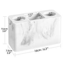 Toothbrush Holder, 3 Slots Electric Toothbrush And Toothpaste Holder, Bathroom Countertop Storage Bathroom Accessories Toothbrush Stand For Vanity Counter Organizer Caddy - Gravel White{Inchsize_nameinch:Inch3Slotsinch,Inchcolor_nameinch:InchGravelWhiteinch} - 礫白 - 查看 7