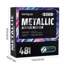 languo Bộ bút dạ acrylic hai đầu 12/24/48 màu, dụng cụ mỹ thuật chuyên nghiệp, thích hợp cho gỗ, thủy tinh, kim loại, gốm sứ, nhựa và vải. Phù hợp cho người mới bắt đầu và chuyên nghiệp, dụng cụ mỹ thuật, công cụ vẽ chuyên nghiệp. - Nhiều màu - Xem 11