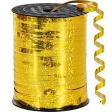 1 Roll, 250 Yards Shiny Laser Ribbon, Metallic Curly Ribbon, Suitable For Wedding, Holiday Supplies, Wedding Decoration, Birthday, Christmas, Easter, Flower Decoration, Flower Wrapping, Meets Various Decoration Needs, Battery-Free - Laser Rose Gold - View 3