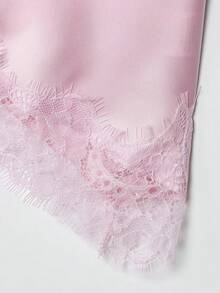 Seelio 新款女士时尚欧美风蕾丝装饰性感内衣风上衣粉色夏季 - 粉色 - 查看 8