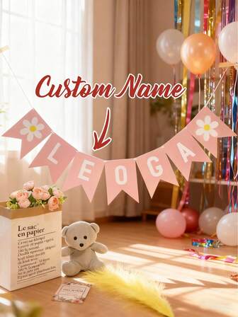 באנר יום הולדת ראשון מותאם אישית עם נגיעות פרחוניות חינניות, קישוט מסיבה בצבע פסטל אפרסק עם שם מותאם אישית, מסיבת תינוק, מתנות חג המולד לנכדים, מתנות חג המולד מותאמות אישית 2025, באנר מסיבה, חג המולד, קישוטי חג המולד, מתנות יום הולדת, ניתן להתאמה אישית, קישוט קיר, משפחה, בן, בת, ילדים