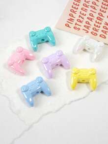 10 piezas de cuentas decorativas sueltas de accesorios de material con estilos aleatorios pintados y chapados en luz para hacer cadenas para teléfonos móviles, llaveros, pulseras y colgantes - Multicolor - Ver 2