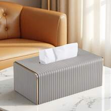 Hộp đựng khăn giấy hình chữ nhật bằng da PU, hộp đựng khăn ăn, giá đỡ trang trí/hộp lưu trữ, thích hợp cho mặt bàn phòng tắm, bàn đầu giường, bàn cà phê, nhà ở, bàn làm việc và xe hơi, quà tặng ngày lễ - Nhiều màu - Xem 10