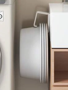 2/4pcs Adjustable Plastic Basin Hanger - No-Drill Wall Mount Storage Rack For Kitchen & Bathroom, Contemporary Style, Utility Hooks Adjustable Washbasin Hook, Wall-Mounted Washbasin Hook For Home Bathroom - Multicolor - View 11