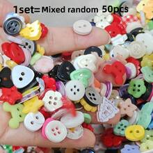20/50/100pcs Colorful Plastic Cute Buttons, DIY Craft Decorative Buttons, Creative Scrapbooking Stickers, Assorted For Sweater, Cardigan, Shirt Sewing