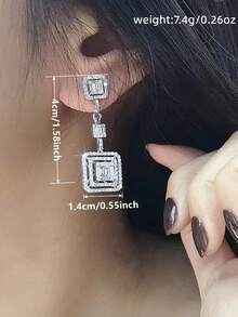1對奢華立方鋯石水滴耳環，適合女性佩戴，可用於婚禮、訂婚、情人節等場合，也是送給媽媽、母親、母親節的理想禮物 - 1# - 查看 9