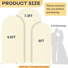 1Pc Arched Backdrops, 6ft, 6.6ft, 7.2ft, Wedding Arch Covers, Double-Sided Elastic Dome Arched Backdrops, Suitable For Weddings, Holiday Party Decorations, Banquets, Baby Showers, Bridal Showers, Valentine's Day, Home Décor, Bachelor/Bachelorette Parties, Party Supplies(Excluding Iron Frame) - 米色 - 查看 4