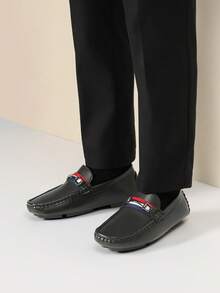 Boys Ultimate Comfort Slip On Loafers All Match Dress Casual Shoes Super Soft Support For School Play Special Events - 黑色 - 查看 5