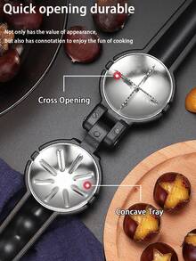 1件装栗子夹不锈钢栗子切割工具开心果开瓶器澳洲坚果刀，核桃开瓶器，金属坚果开瓶钳多功能核桃夹 - 彩色 - 查看 6