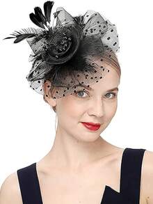 3pcs Fascinator With Lace Gloves Feather Tea Party Hat For Horse Racing Flower Kentucky Derby Hat For Women&Girls Mother's Day Gift. - 戴手套的風格 - 查看 6