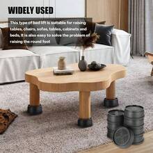8PCS Furniture Riser Heavy Duty Stackable Bed Lifts Risers 1.5u201D 3u201D 6u201D Lift Height Adjustable Table Chair Sofa Riser Anti Slip Furniture Lift Pads Support To 1000kg - Round - View 8