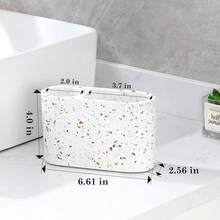 Toothbrush Holder, 2 Slots Toothbrush And Toothpaste Holdersfor Bathrooms, Resin Toothbrush Holder Electric Toothbrush Stand For Vanity Countertop, Bathroom Accessories, Terrazzo{Inchsize_nameinch:Inch2Slotsinch,Inchcolor_nameinch:InchTerrazzoinch} - 水磨石 - 查看 7