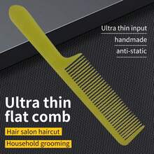 Pente plano vintage exclusivo para salões de cabeleireiro, ultrafino, ultrarresistente, antiestático, pente elétrico de madeira com cabeça de 1 polegada, ideal para penteados em salões de cabeleireiro. - Multicolorido - Ver 5