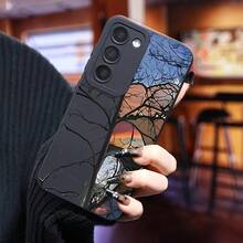 Funda de Primavera con Grano de Madera Negra para Samsung Galaxy S25 Ultra/S24 PLUS/S23+/S22/S21 Series, Diseño de  de Moda Nueva, Ligera, Antideslizante y Resistente a Impactos, Funda Protectora de TPU de Alta Calidad, Funda de Uso Diario, Funda Protectora Resistente a Impactos, Estética Moderna, Funda de Teléfono a la Moda, Resistente a Impactos, Carcasa Flexible, Cubierta Protectora, Funda Protectora Resistente a Impactos, Usuarios de Smartphones, Compradores Conscientes de la Moda - Colores mixtos - Ver 5