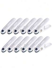 12pcs/Set Large Plastic Clothespins, Windproof Laundry Hanging Clips, Beach Towel Clips, Strong Spring Clips For Quilts, Socks, Multicolor, Multicolor, Durable Plastic Material, For Home Storage