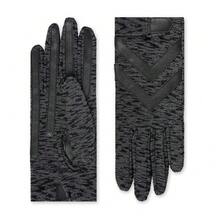 Isotoner Womens Water Repellent Touchscreen Spandex Shortie Gloves{Inchsize_nameinch:InchLarge/X-Largeinch,Inchcolor_nameinch:InchBlackAnimalPrintinch} - BlackAnimalPrint - View 1