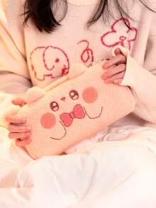 GeekShare 1pc Pink Rabbit Plush Carrying Case Compatible With Nintendo Switch/Switch OLED - Pink - View 9