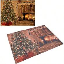 Fuerdich Cortinas Navideñas Cortinas Opacas Decorativas con Patron Colorido 3D para Ventana De Lona De 90g para Dormitorio 150 * 166cm - como en la foto - Ver 6