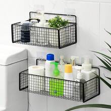 2件套浴室收纳架 - 无需钻孔，镂空设计，适用于浴室和厨房收纳，非常适合放置洗发水、香皂和洗漱用品，浴室整理收纳神器 - 彩色 - 查看 4